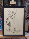 Onbekend, tekening, vrouw, inlijsten