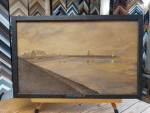 Souwtje de Wijn/Zwanenburg, aquarel Haven Texel, inlijsten