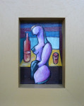 Wil Bruin, schilderij, inlijsten