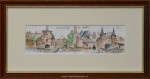 Rombout,aquarel Gezicht op Delft, passe-partout en inlijsten